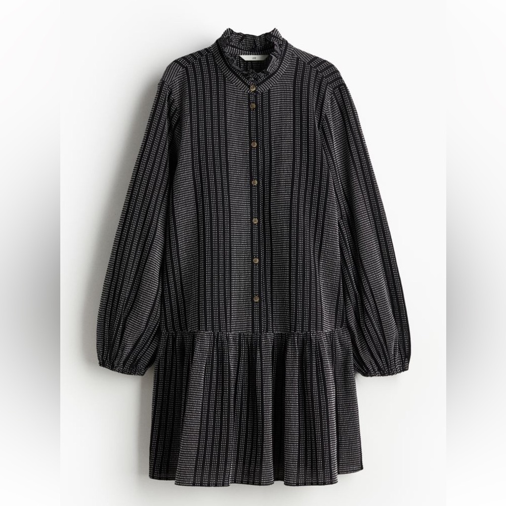 H&M Drop Waist Gauze pick stitch Dress